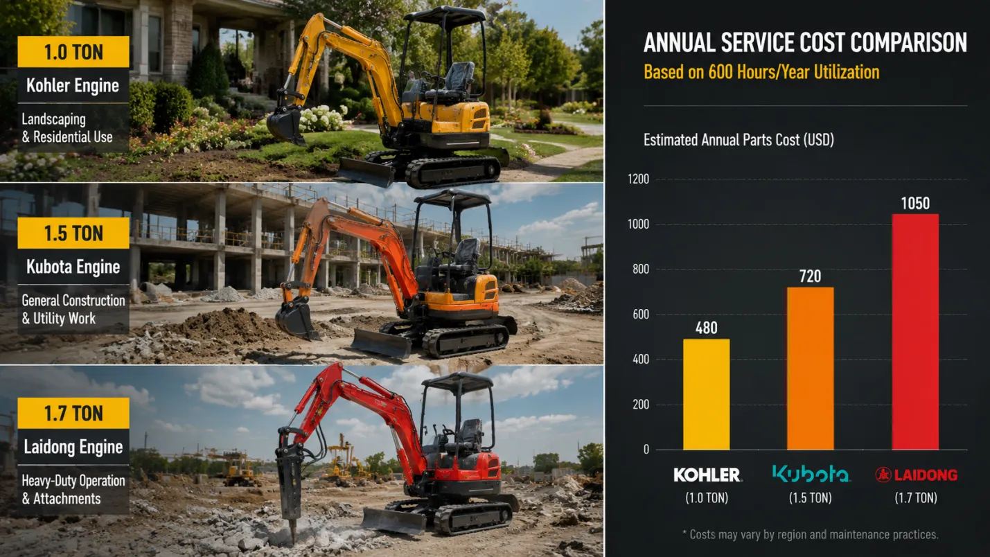 Mini Excavator Engine Comparison — Kubota, Laidong, Kohler, and What Each One Means for Your Operation - detail image 2