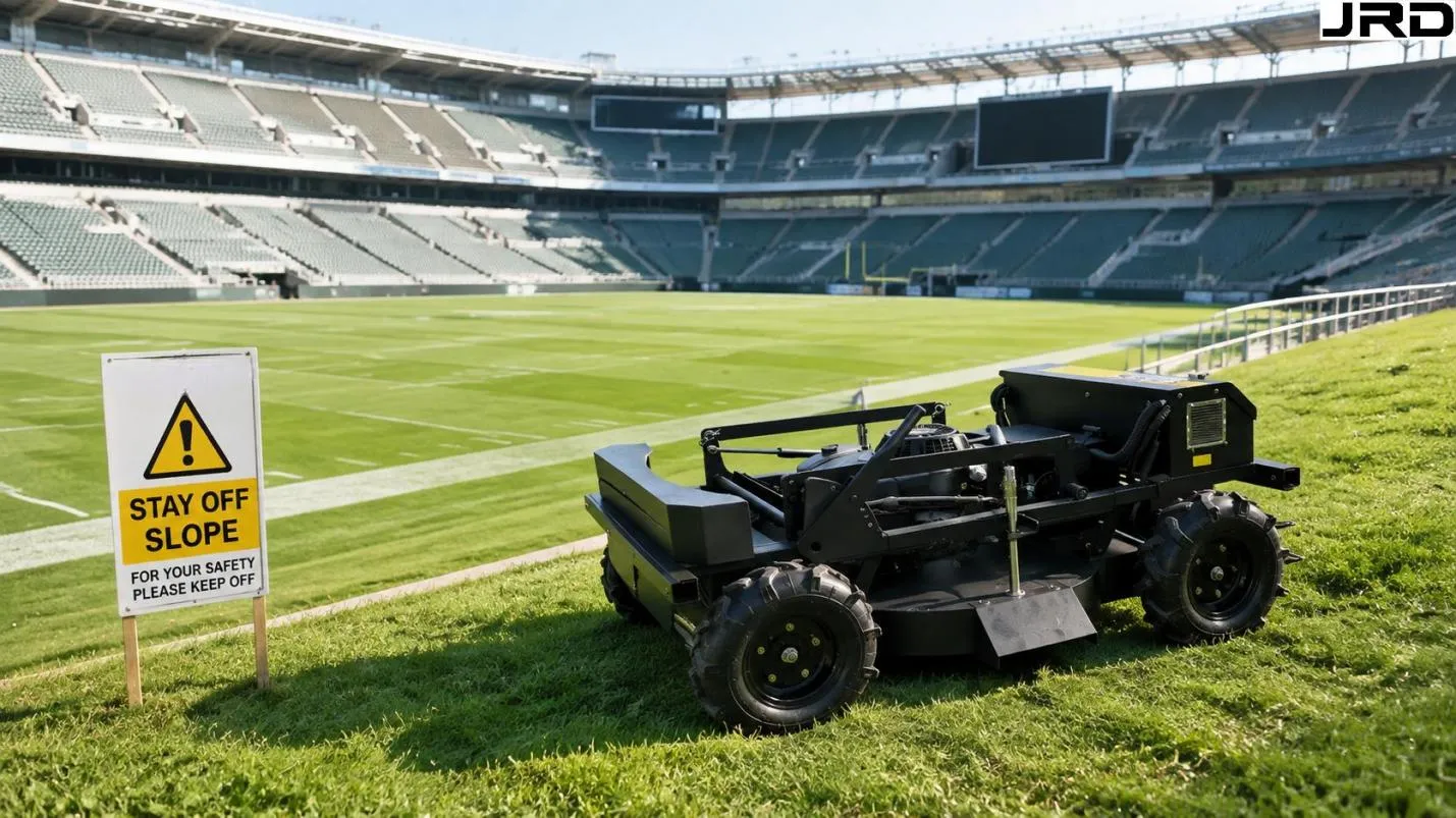 Sports Stadium Bank Maintenance with RC Mowers